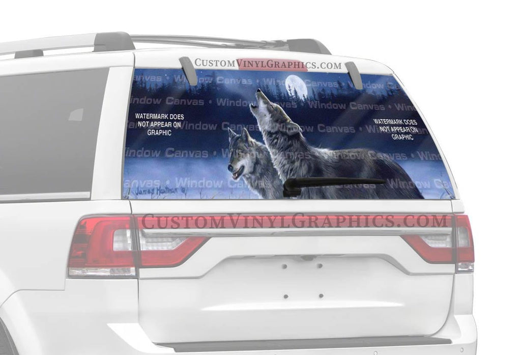 Howling in the Moonlight Rear Window Decal - Custom Vinyl Graphics