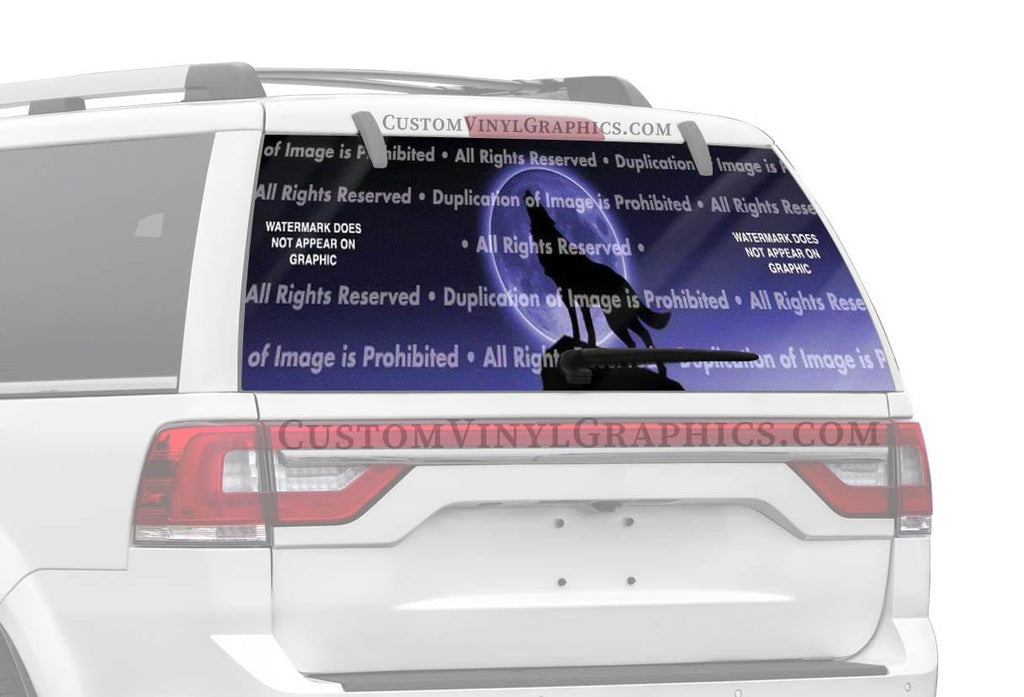 Howling at the Moon Rear Window Decal - Custom Vinyl Graphics
