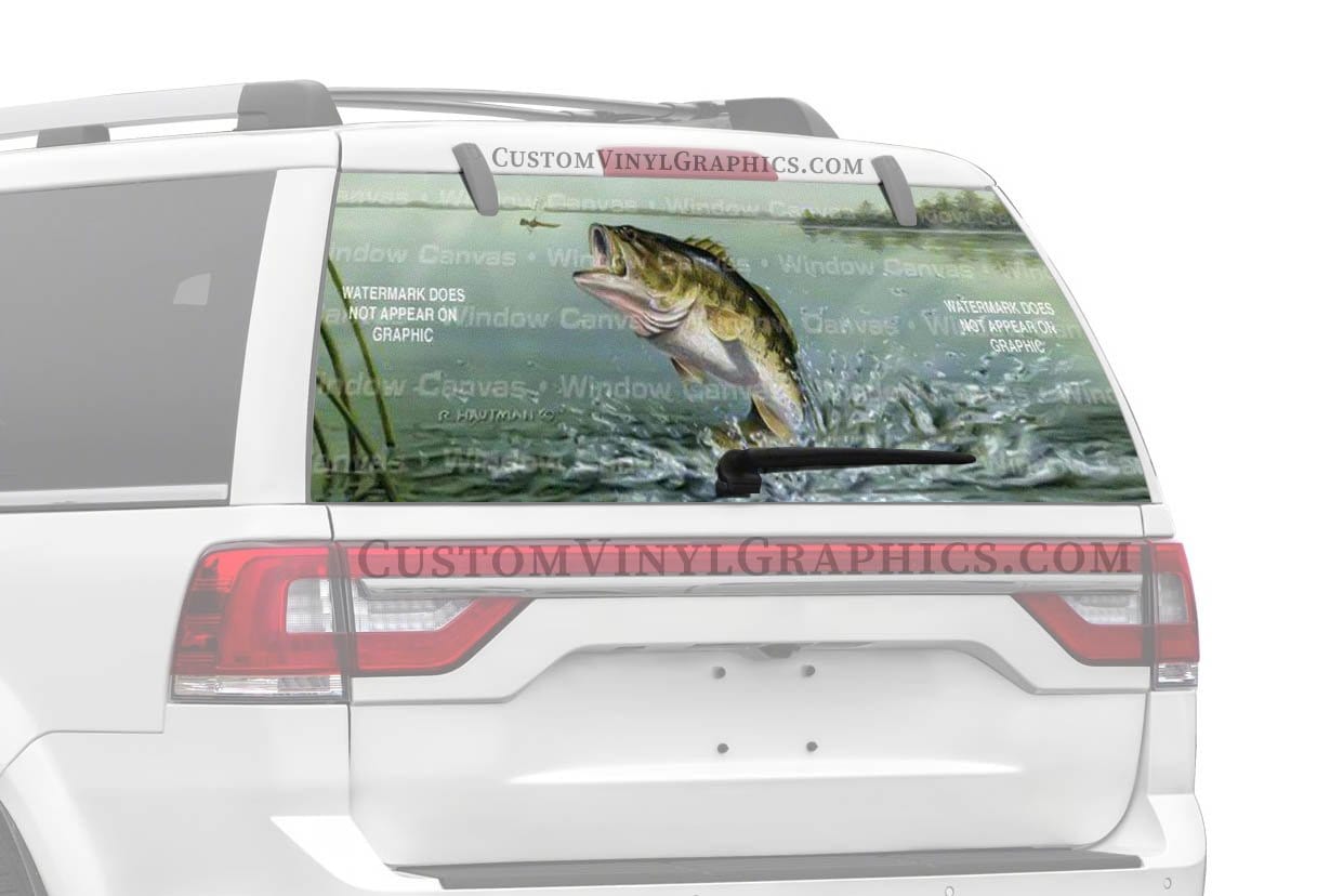 Large Mouth Bass Rear Window Decal – Custom Vinyl Graphics