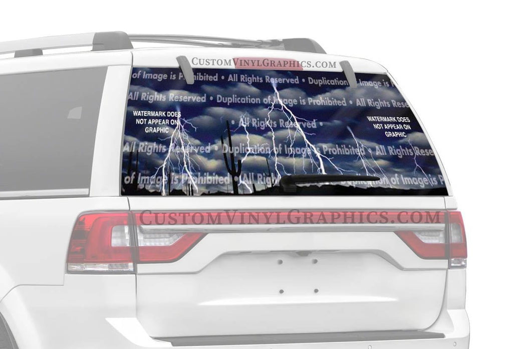 Lightning Storm Paradiso Rear Window Decal - Custom Vinyl Graphics