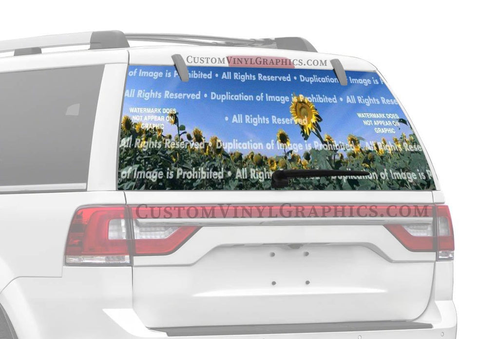 Sunflowers Rear Window Decal - Custom Vinyl Graphics