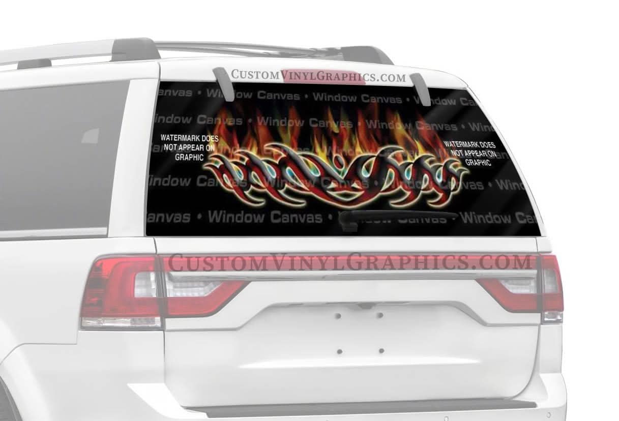 Hot Tribal Rear Window Decal – Custom Vinyl Graphics