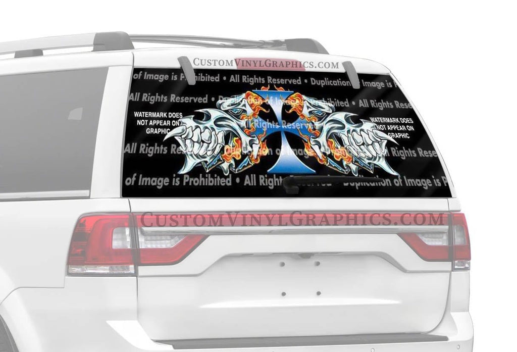 Custom rear store window graphics