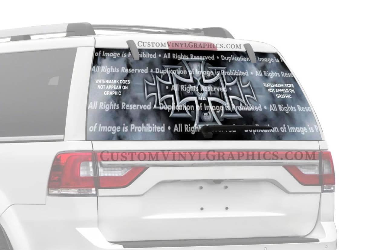 Iron Cross Rear Window Decal – Custom Vinyl Graphics