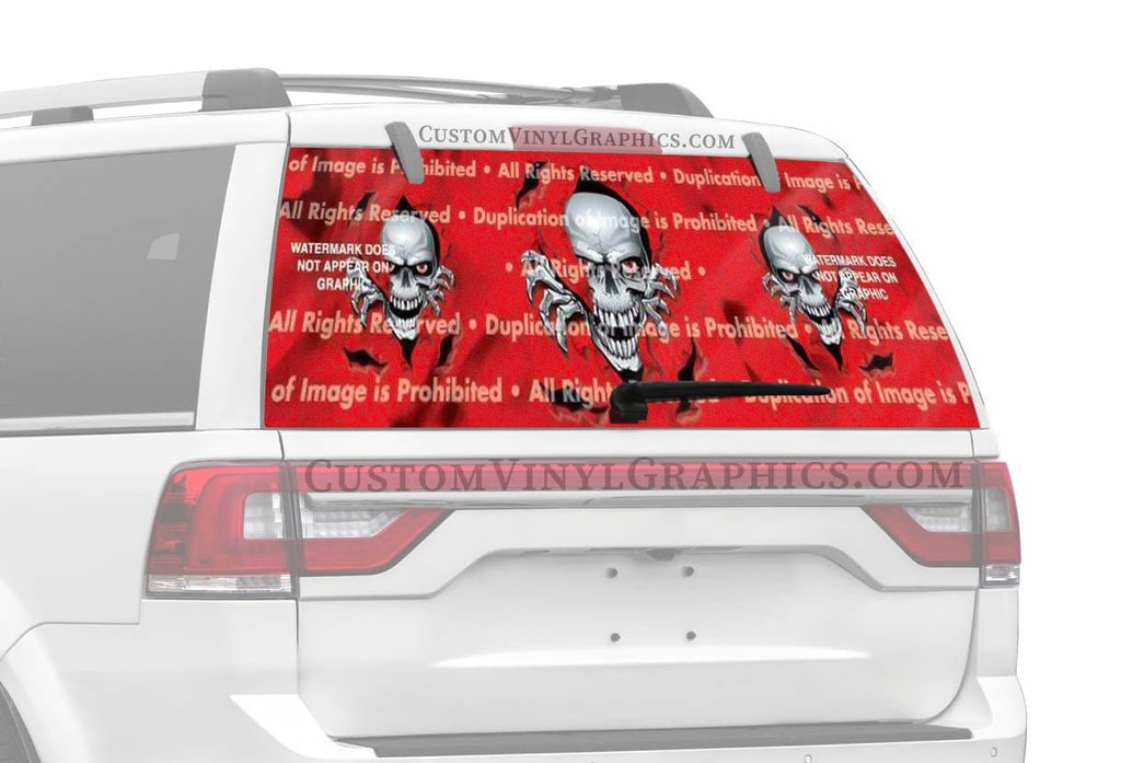 Peek a Boo Skull Rear Window Decal - Custom Vinyl Graphics