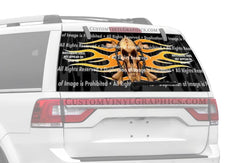 Pierced Skull Rear Window Decal - Custom Vinyl Graphics