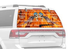 USA Skulls 2 Rear Window Decal - Custom Vinyl Graphics