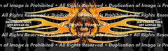 Flaming Ace Skull Rear Window Decal - Custom Vinyl Graphics