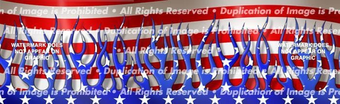 Patriotic Flames Rear Window Decal - Custom Vinyl Graphics