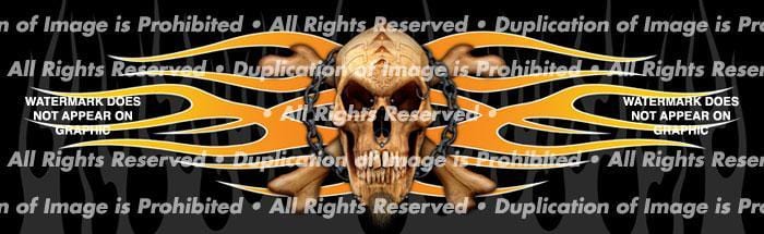 Pierced Skull Rear Window Decal - Custom Vinyl Graphics