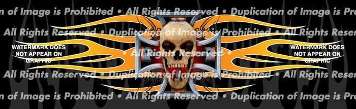 Pistons Skull 2 Rear Window Decal - Custom Vinyl Graphics