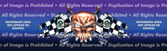 Racing Skull Rear Window Decal - Custom Vinyl Graphics