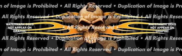 Skull Wrenches 2 Rear Window Decal - Custom Vinyl Graphics