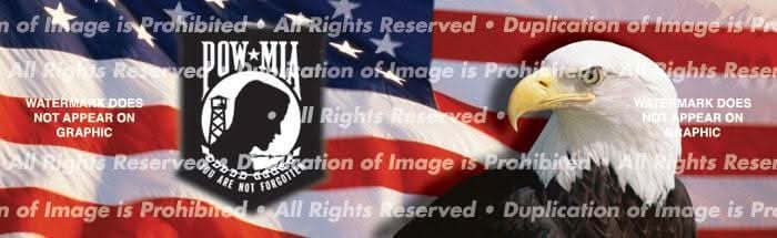 US Flag 1 POW Rear Window Decal – Custom Vinyl Graphics