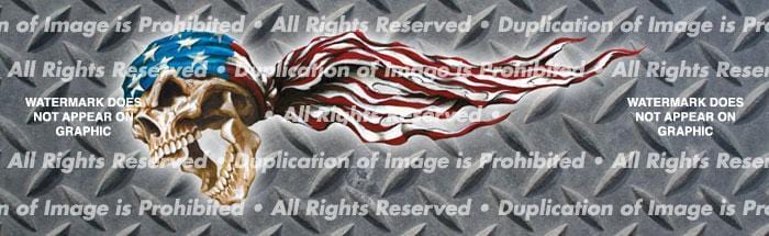 USA Skulls Rear Window Decal - Custom Vinyl Graphics