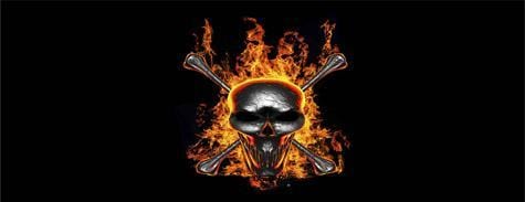 Flaming Skull Truck Window Decal – Custom Vinyl Graphics