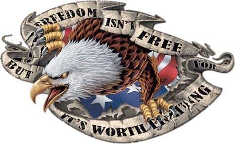 Freedom Isn't Free Eagle Vinyl Graphic - Custom Vinyl Graphics