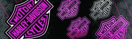 Bar & Shield Angled Pink Harley-Davidson Rear Window Decal - Custom Vinyl Graphics