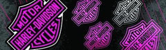 Bar & Shield Angled Pink Harley-Davidson Rear Window Decal - Custom Vinyl Graphics