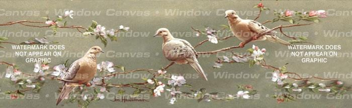 Doves and Apple Blossoms Rear Window Decal - Custom Vinyl Graphics