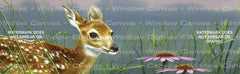 Fawn And Flowers Rear Window Decal - Custom Vinyl Graphics