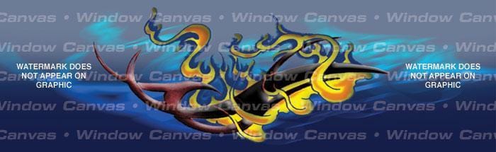Flaming Tribal Rear Window Decal - Custom Vinyl Graphics