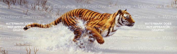Siberian Tiger Charging Rear Window Decal - Custom Vinyl Graphics