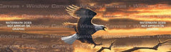 Sunset Bald Eagle Rear Window Decal - Custom Vinyl Graphics