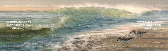Waves And Sanderlings Rear Window Decal - Custom Vinyl Graphics