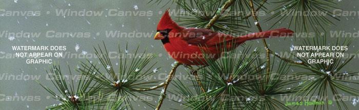 Winter Snowfall Cardinal Rear Window Decal - Custom Vinyl Graphics